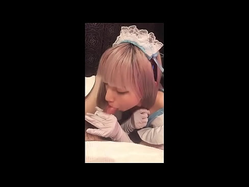 ❤️ Japanese Idol [mayuka], franskur vinnukonubúningur, 1. hluti, blástur og hristur af sér með húðkrem ☑ Klám hjá okkur ☑